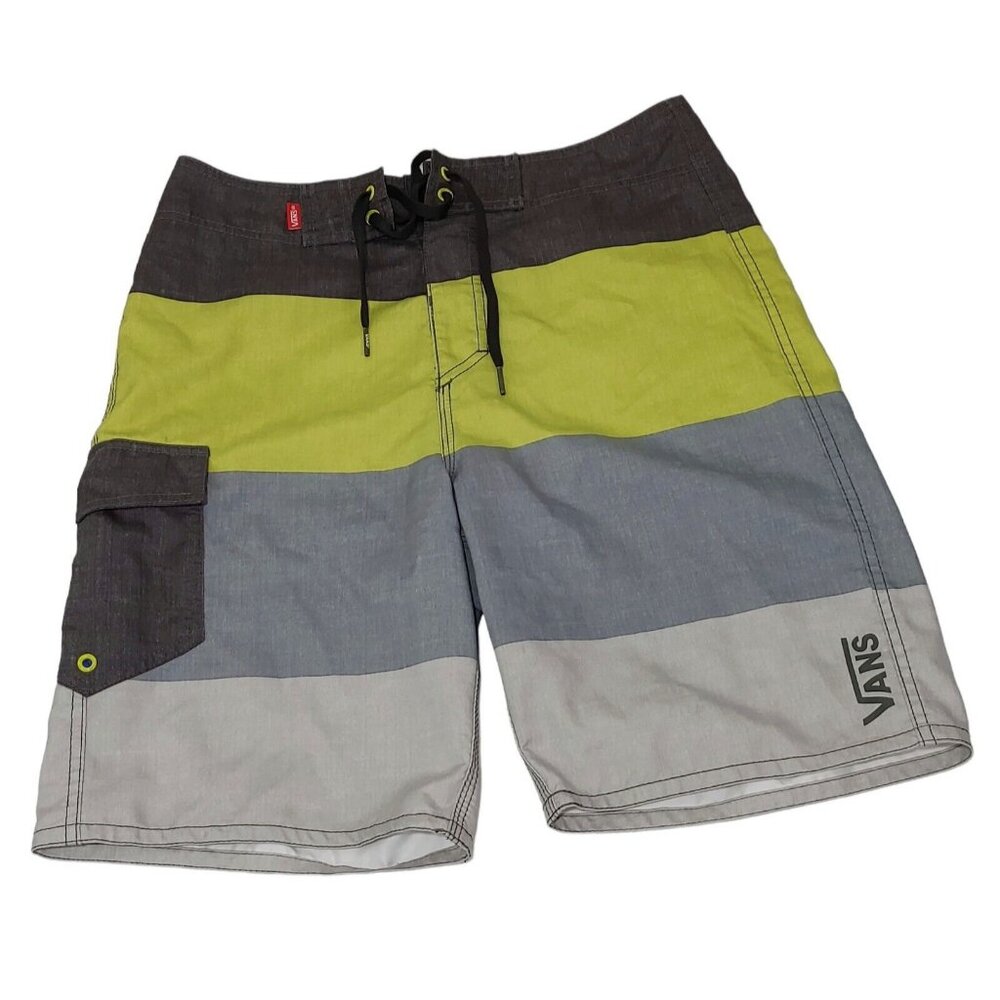 Vans Swim / Board Short Unlined Green / Grey Color Men's Size 30